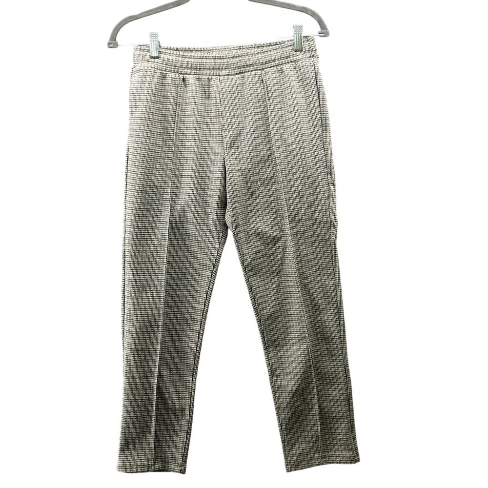 Cat & Jack Tapered Houndstooth Pants Youth 12 Boys Girls Pull On Trouser Tan